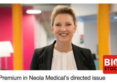 CEO Hanna Sjöström comments Neola Medicals directed share issue 2023 in new article by BioStock