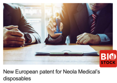 CEO Hanna Sjöström comments the new European patent for Neola Medicals disposables in new article by BioStock