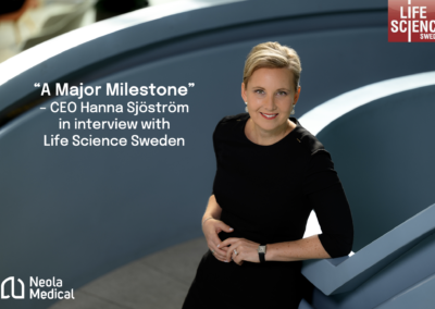 “A Major Milestone” – CEO Hanna Sjöström in interview with Life Science Sweden